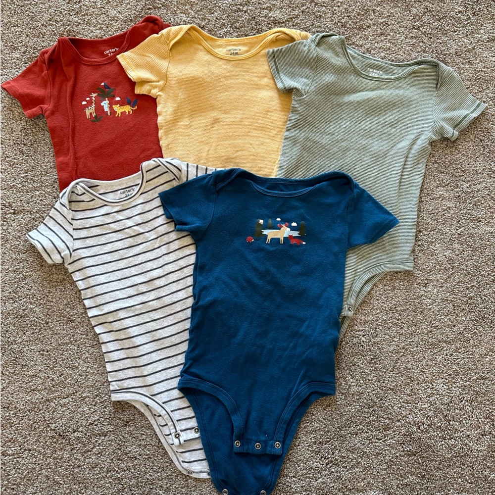 5 Carters bodysuits - animal theme